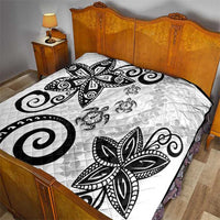 Polynesia Quilt White Tribal Turtle Floral Pattern LT05 - Polynesian Pride