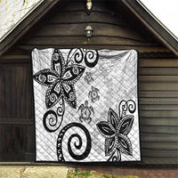 Polynesia Quilt White Tribal Turtle Floral Pattern LT05 - Polynesian Pride