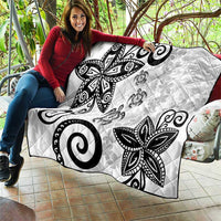 Polynesia Quilt White Tribal Turtle Floral Pattern LT05 - Polynesian Pride