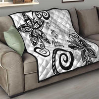 Polynesia Quilt White Tribal Turtle Floral Pattern LT05 - Polynesian Pride