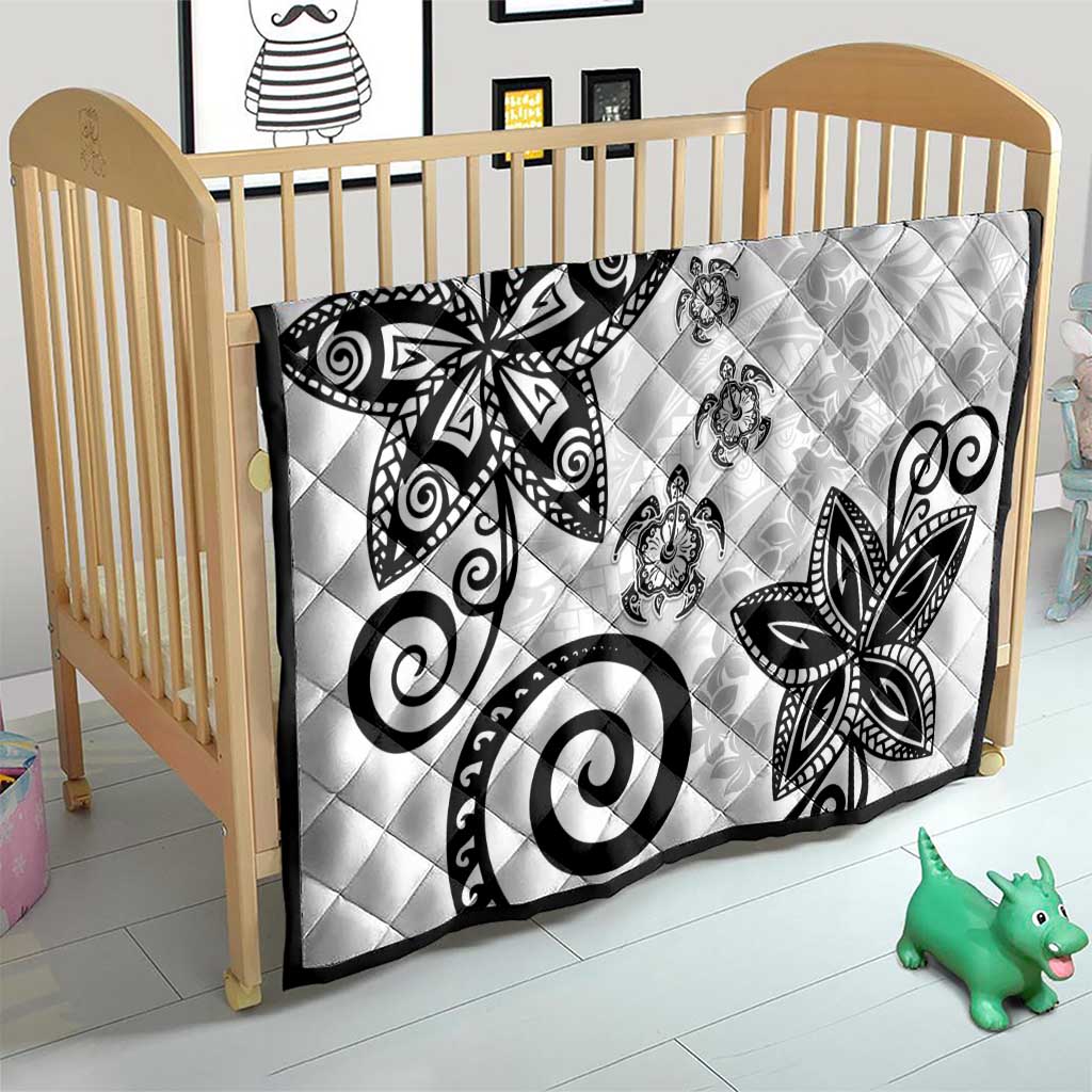 Polynesia Quilt White Tribal Turtle Floral Pattern LT05 - Polynesian Pride