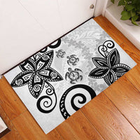 Polynesia Rubber Doormat White Tribal Turtle Floral Pattern LT05 - Polynesian Pride