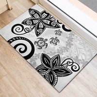 Polynesia Rubber Doormat White Tribal Turtle Floral Pattern LT05 - Polynesian Pride