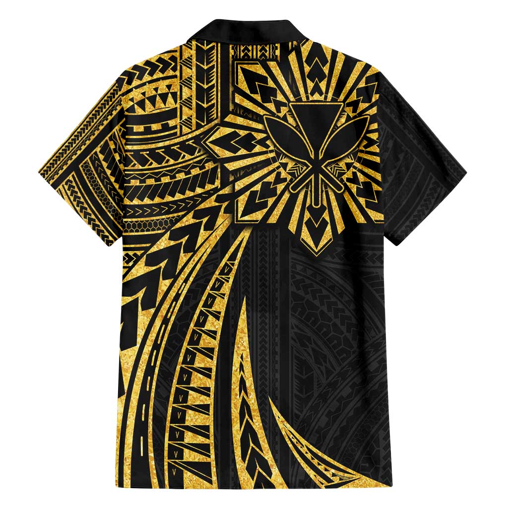 Hawaii And Philippines Family Matching Puletasi and Hawaiian Shirt Kanaka Maoli With Tribal Sun Together Gold LT05 - Polynesian Pride