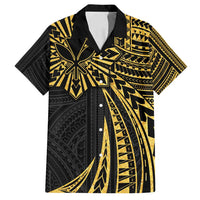 Hawaii And Philippines Family Matching Tank Maxi Dress and Hawaiian Shirt Kanaka Maoli With Tribal Sun Together Gold
