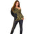 Hawaii And Philippines Off Shoulder Sweater Kanaka Maoli With Tribal Sun Together Gold