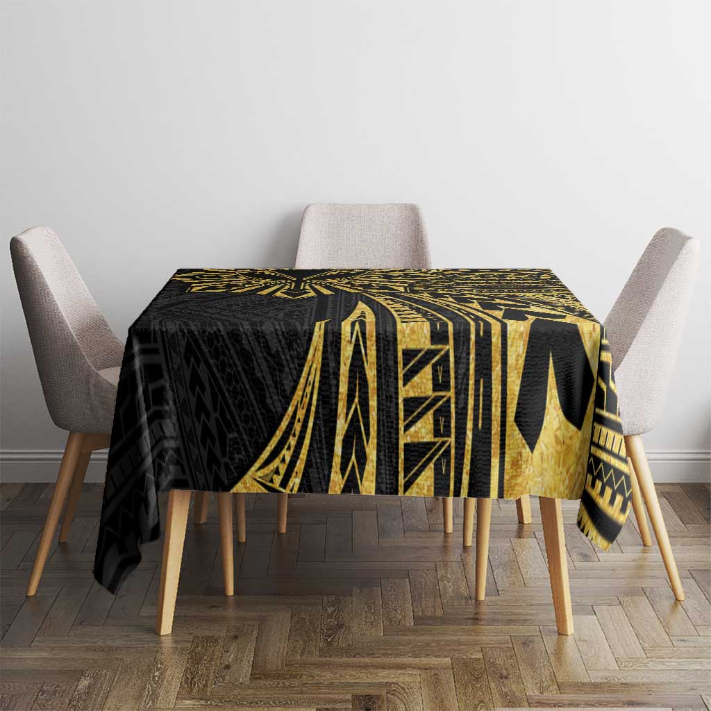 Hawaii And Philippines Tablecloth Kanaka Maoli With Tribal Sun Together Gold