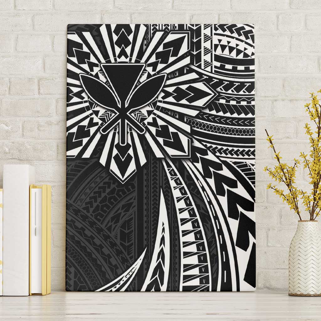 Hawaii And Philippines Canvas Wall Art Kanaka Maoli With Tribal Sun Together Black