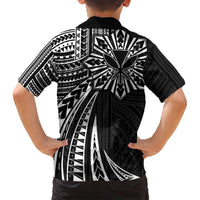 Hawaii And Philippines Family Matching Puletasi and Hawaiian Shirt Kanaka Maoli With Tribal Sun Together Black LT05 - Polynesian Pride