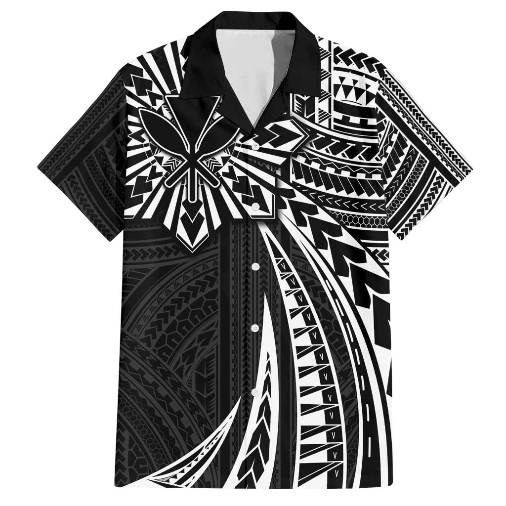Hawaii And Philippines Family Matching Puletasi and Hawaiian Shirt Kanaka Maoli With Tribal Sun Together Black LT05 Dad's Shirt - Short Sleeve Black - Polynesian Pride