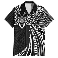 Hawaii And Philippines Family Matching Puletasi and Hawaiian Shirt Kanaka Maoli With Tribal Sun Together Black LT05 Dad's Shirt - Short Sleeve Black - Polynesian Pride