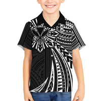 Hawaii And Philippines Family Matching Puletasi and Hawaiian Shirt Kanaka Maoli With Tribal Sun Together Black LT05 Son's Shirt Black - Polynesian Pride