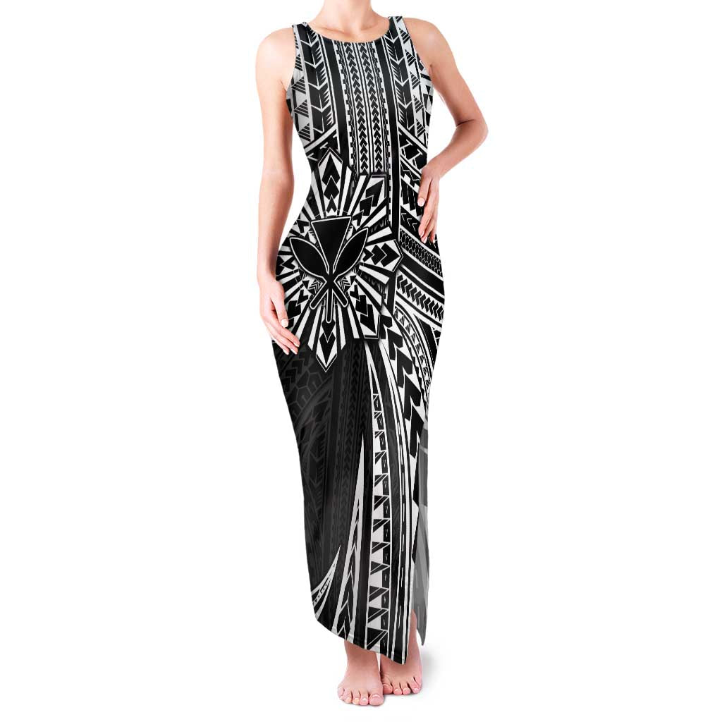 Hawaii And Philippines Family Matching Tank Maxi Dress and Hawaiian Shirt Kanaka Maoli With Tribal Sun Together Black