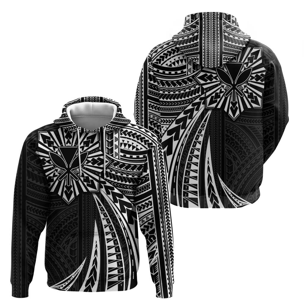 Hawaii And Philippines Hoodie Kanaka Maoli With Tribal Sun Together Black