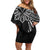 Hawaii And Philippines Off Shoulder Short Dress Kanaka Maoli With Tribal Sun Together Black