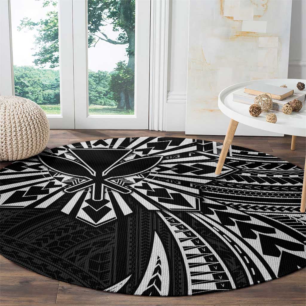 Hawaii And Philippines Round Carpet Kanaka Maoli With Tribal Sun Together Black