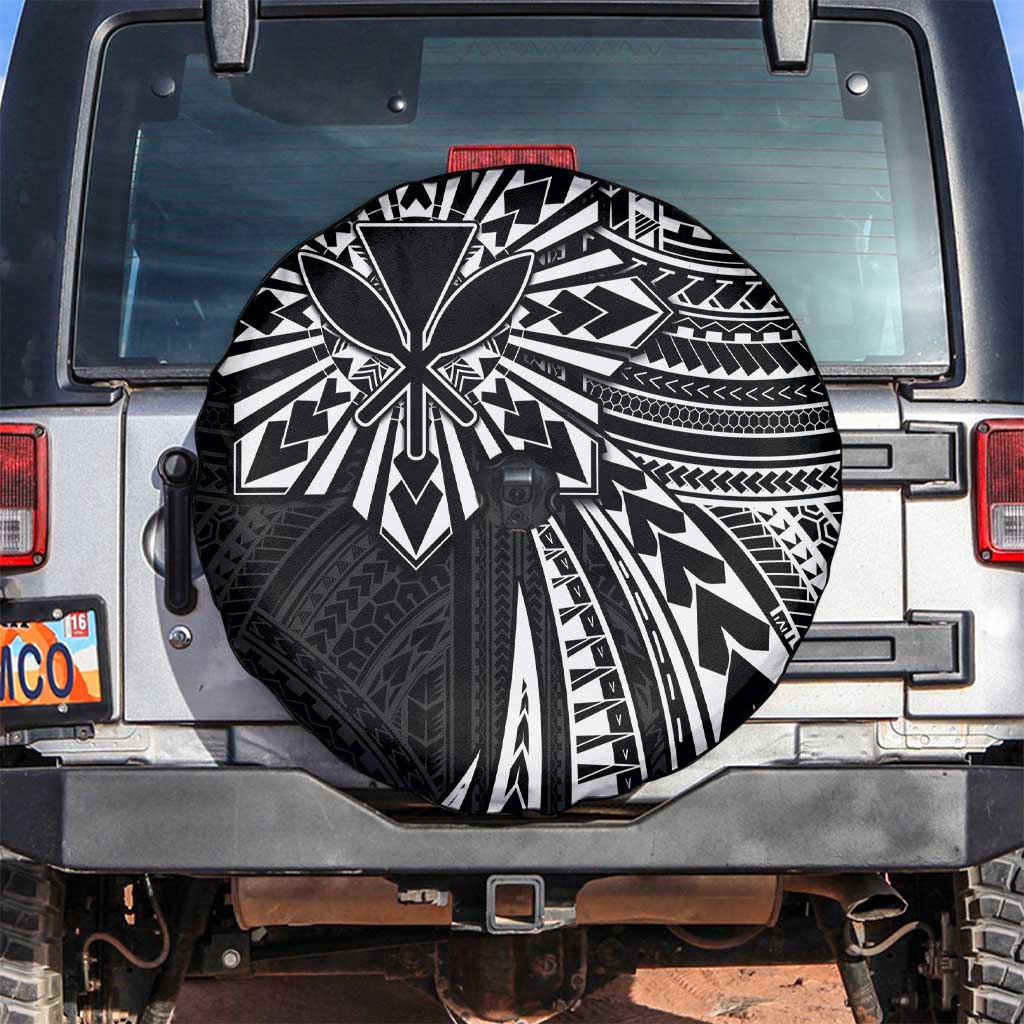 Hawaii And Philippines Spare Tire Cover Kanaka Maoli With Tribal Sun Together Black