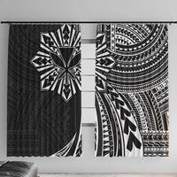 Hawaii And Philippines Window Curtain Kanaka Maoli With Tribal Sun Together Black