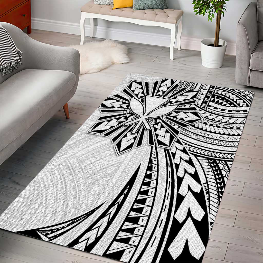 Hawaii And Philippines Area Rug Kanaka Maoli With Tribal Sun Together White