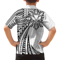 Hawaii And Philippines Family Matching Puletasi and Hawaiian Shirt Kanaka Maoli With Tribal Sun Together White LT05 - Polynesian Pride