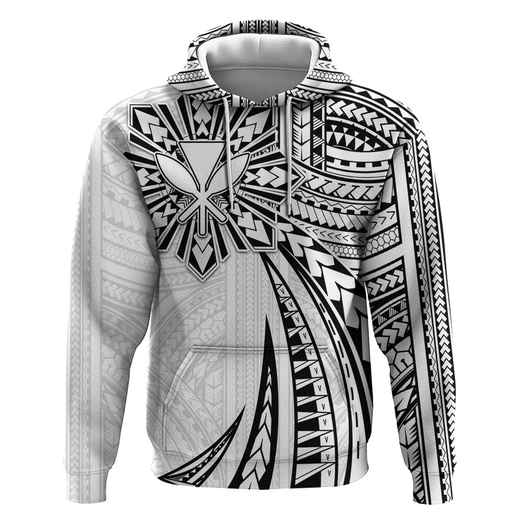 Hawaii And Philippines Hoodie Kanaka Maoli With Tribal Sun Together White