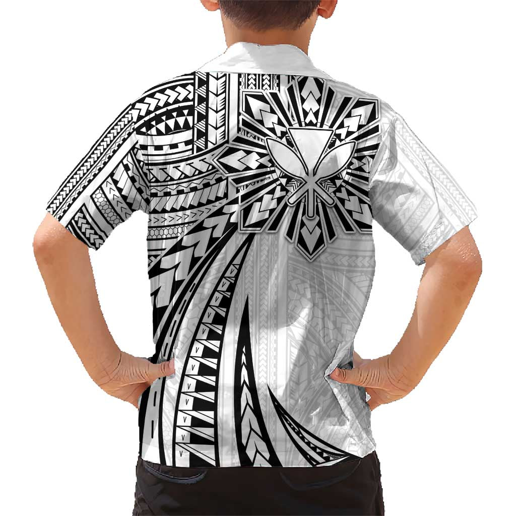 Hawaii And Philippines Kid Hawaiian Shirt Kanaka Maoli With Tribal Sun Together White