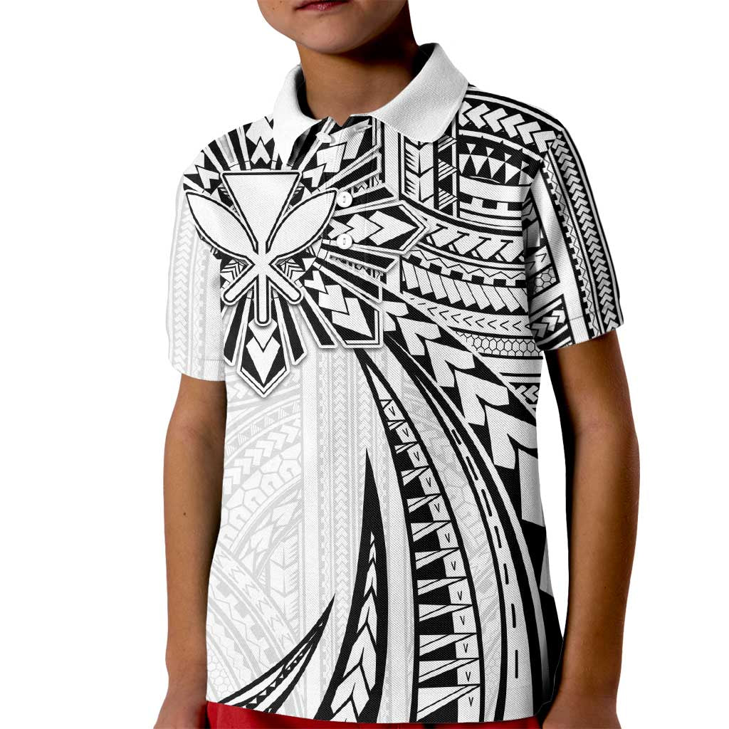 Hawaii And Philippines Kid Polo Shirt Kanaka Maoli With Tribal Sun Together White