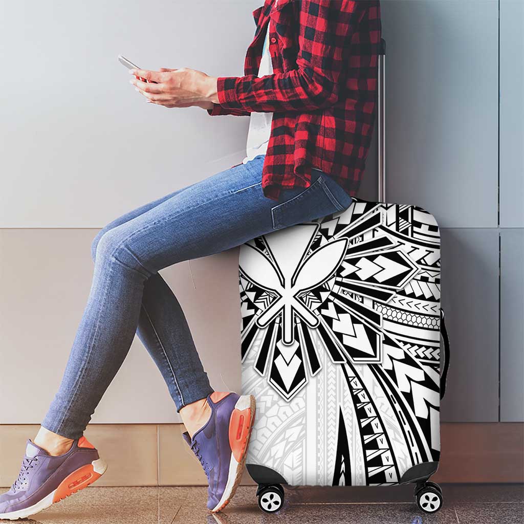 Hawaii And Philippines Luggage Cover Kanaka Maoli With Tribal Sun Together White