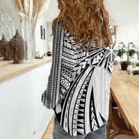 Hawaii And Philippines Women Casual Shirt Kanaka Maoli With Tribal Sun Together White