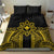 Hawaii And Philippines Together Bedding Set Polynesian Pattern With Filipino Barong Gold