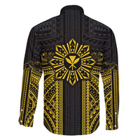 Hawaii And Philippines Together Family Matching Puletasi and Hawaiian Shirt Polynesian Pattern With Filipino Barong Gold