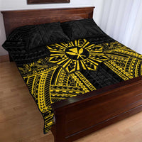 Hawaii And Philippines Together Quilt Bed Set Polynesian Pattern With Filipino Barong Gold