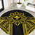 Hawaii And Philippines Together Round Carpet Polynesian Pattern With Filipino Barong Gold