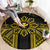 Hawaii And Philippines Together Round Carpet Polynesian Pattern With Filipino Barong Gold