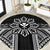 Hawaii And Philippines Together Round Carpet Polynesian Pattern With Filipino Barong Black