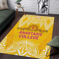 Anastasis College Area Rug Tonga Ngatu Pattern LT05 Yellow - Polynesian Pride