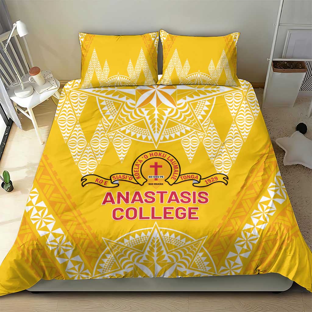 Anastasis College Bedding Set Tonga Ngatu Pattern LT05 - Polynesian Pride
