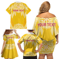 Personalised Anastasis College Family Matching Off Shoulder Short Dress and Hawaiian Shirt Tonga Ngatu Pattern LT05 - Polynesian Pride