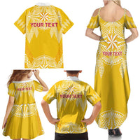 Personalised Anastasis College Family Matching Summer Maxi Dress and Hawaiian Shirt Tonga Ngatu Pattern - Polynesian Pride