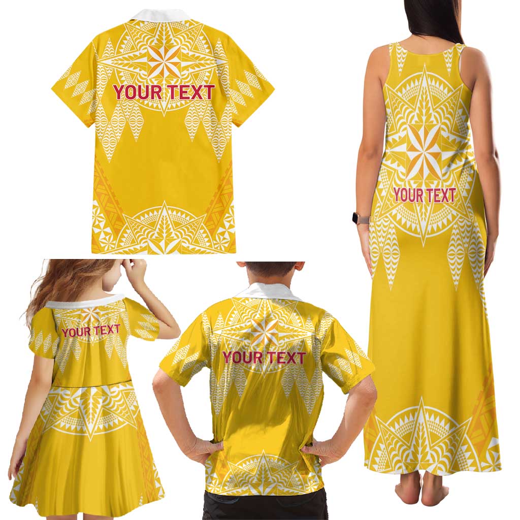 Personalised Anastasis College Family Matching Tank Maxi Dress and Hawaiian Shirt Tonga Ngatu Pattern - Polynesian Pride