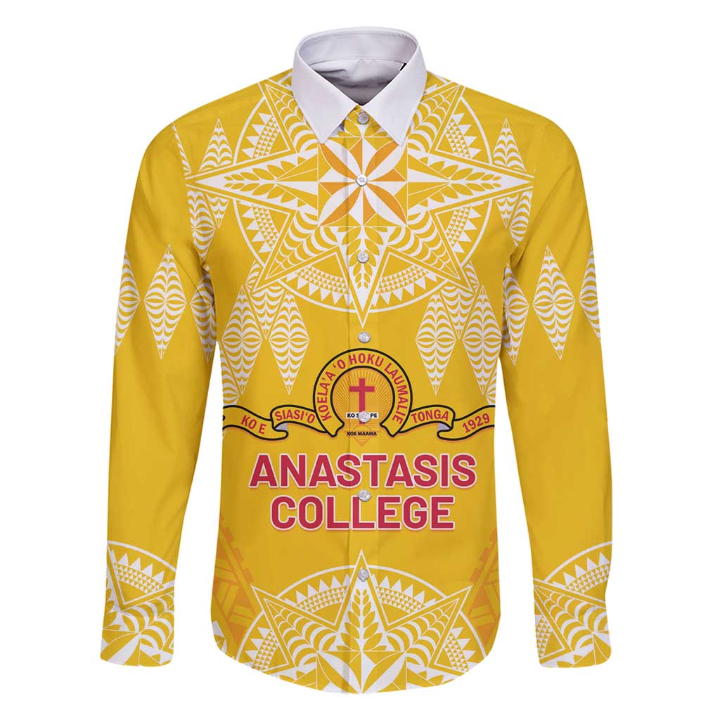 Personalised Anastasis College Family Matching Tank Maxi Dress and Hawaiian Shirt Tonga Ngatu Pattern - Polynesian Pride