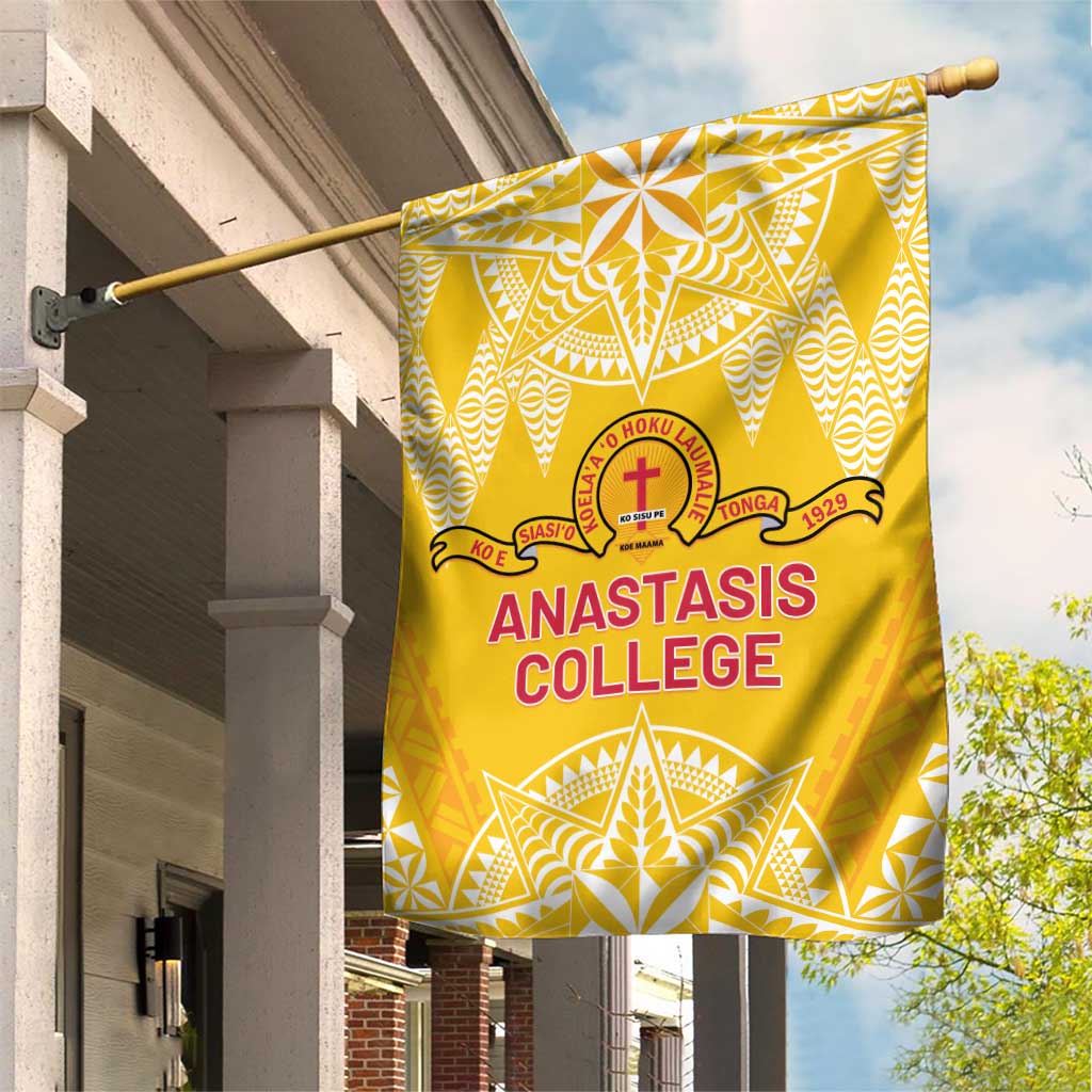 Anastasis College Garden Flag Tonga Ngatu Pattern LT05 House Flag Yellow - Polynesian Pride