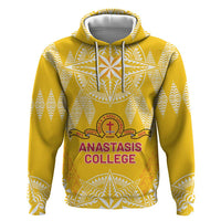 Personalised Anastasis College Hoodie Tonga Ngatu Pattern LT05 Pullover Hoodie Yellow - Polynesian Pride