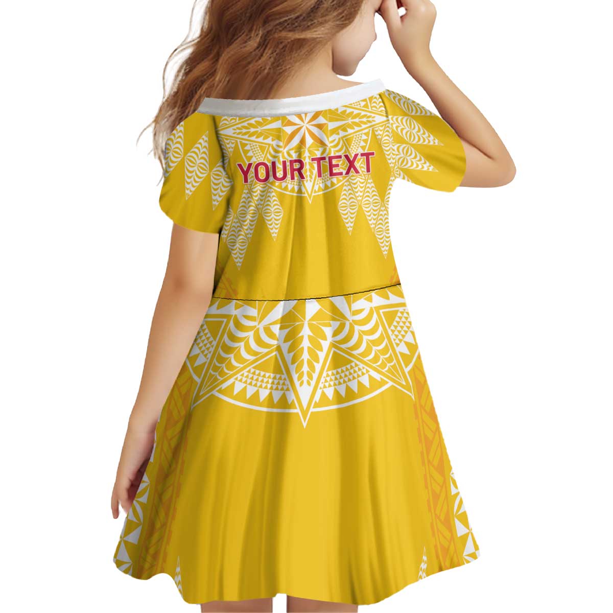 Personalised Anastasis College Kid Short Sleeve Dress Tonga Ngatu Pattern LT05 - Polynesian Pride