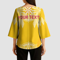 Personalised Anastasis College Kimono Sleeve Blouse Tonga Ngatu Pattern - Polynesian Pride