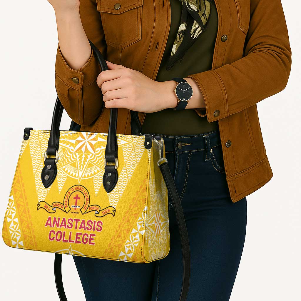 Anastasis College Leather Bag Tonga Ngatu Pattern LT05 - Polynesian Pride