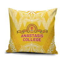 Anastasis College Pillow Cover Tonga Ngatu Pattern LT05 Yellow - Polynesian Pride