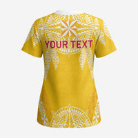 Personalised Anastasis College Scrub Top Tonga Ngatu Pattern - Polynesian Pride