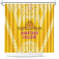 Anastasis College Shower Curtain Tonga Ngatu Pattern LT05 Yellow - Polynesian Pride