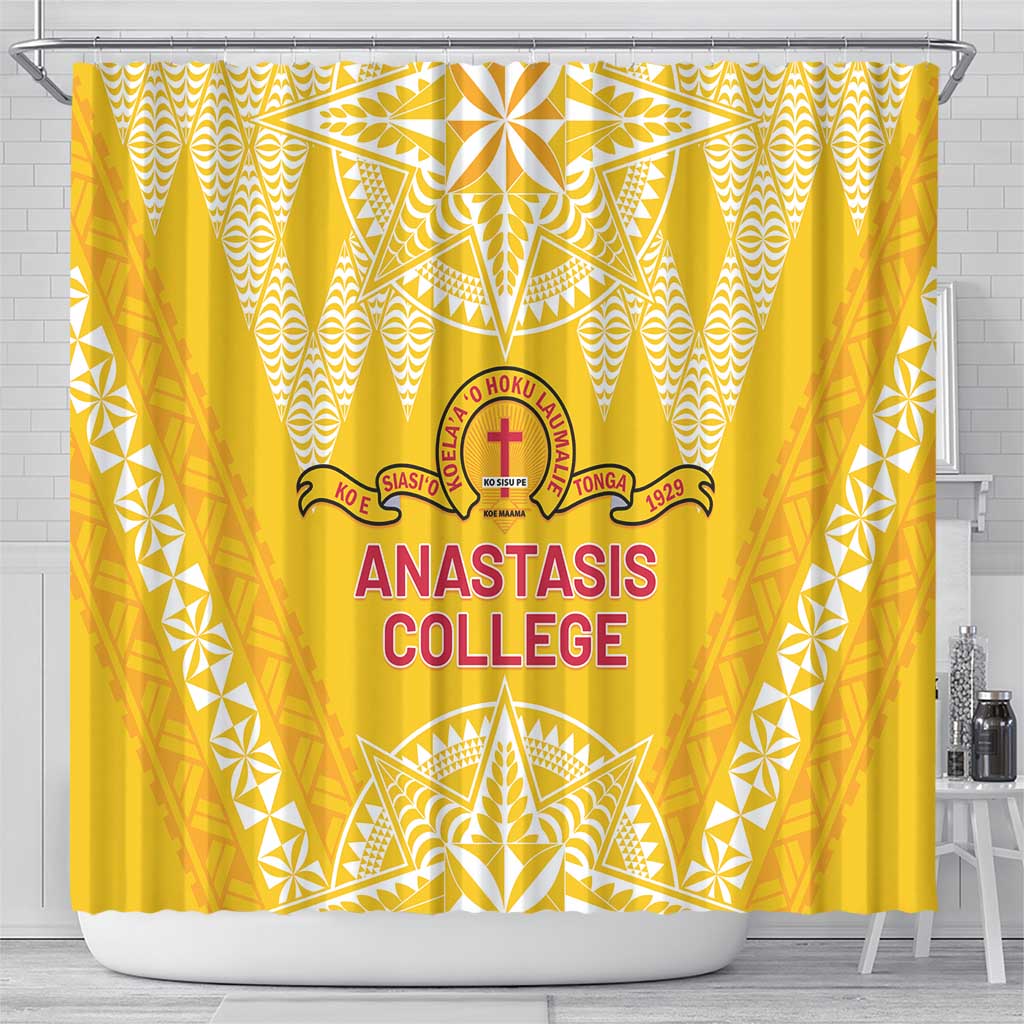 Anastasis College Shower Curtain Tonga Ngatu Pattern LT05 - Polynesian Pride